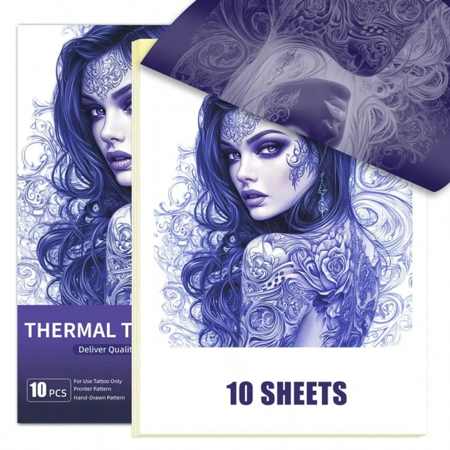 

DQFART 10 шт., бумажная бумага для переноса татуировок, 4-слойная термошаблонная бумага для татуировок, сделай сам, для совместим с принтерами для татуировок, принадлежности для татуировок