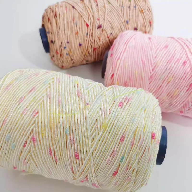 

250g/roll Colorful Gradient Point Yarn Summer Cool Hand Woven Thread DIY Hand Crochet Hat Bag 3mm Color Point Woven Thread