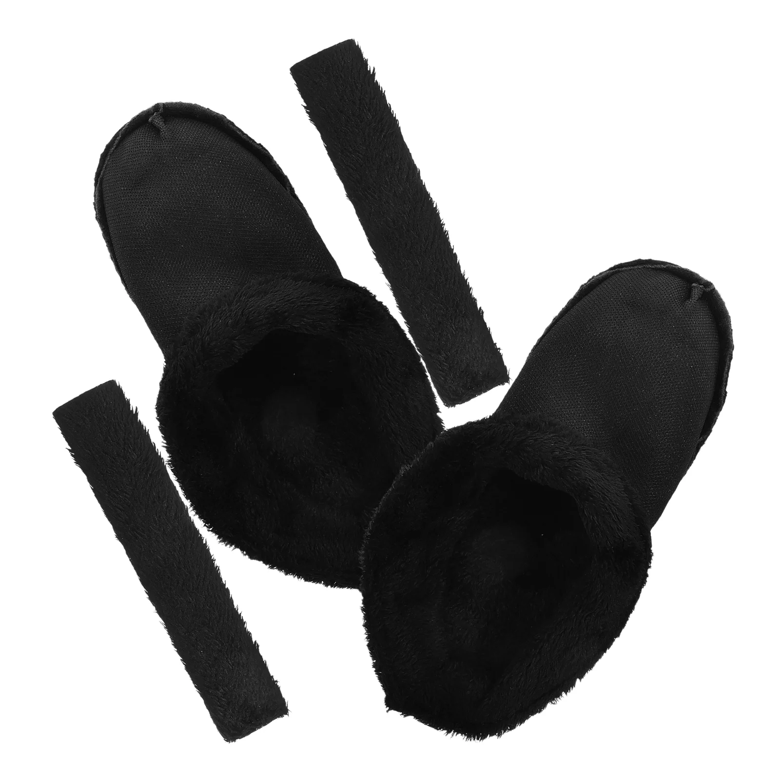 Warm Lint Shoe Liners Thermal Cover Slippers for Women Insole Hole Inserts Adult Black Sneaker