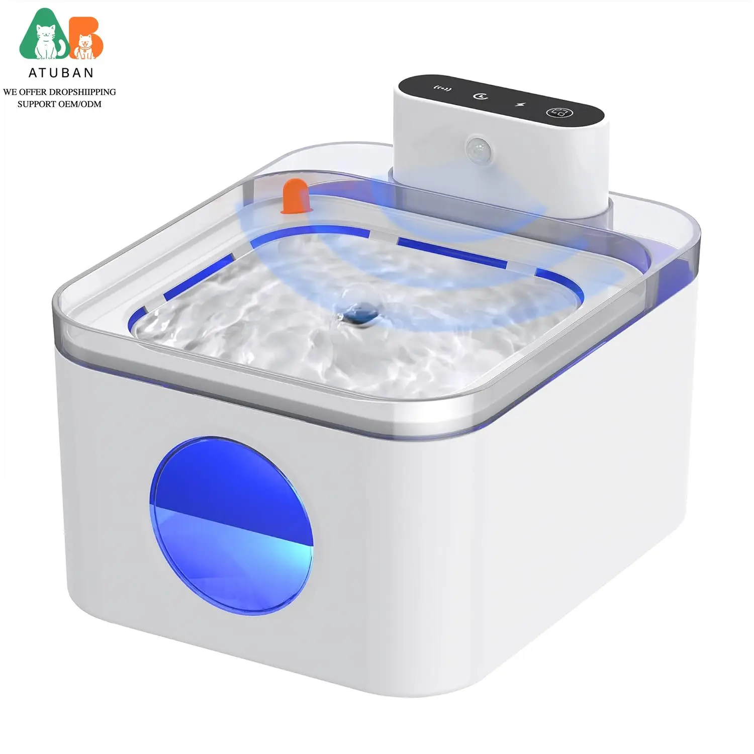 

ATUBAN Cat Water Fountain,3L Wireless Cat Fountain for Drinking 5200mAH PIR Sensor,Auto Pet Water Dispenser with Indicator Light