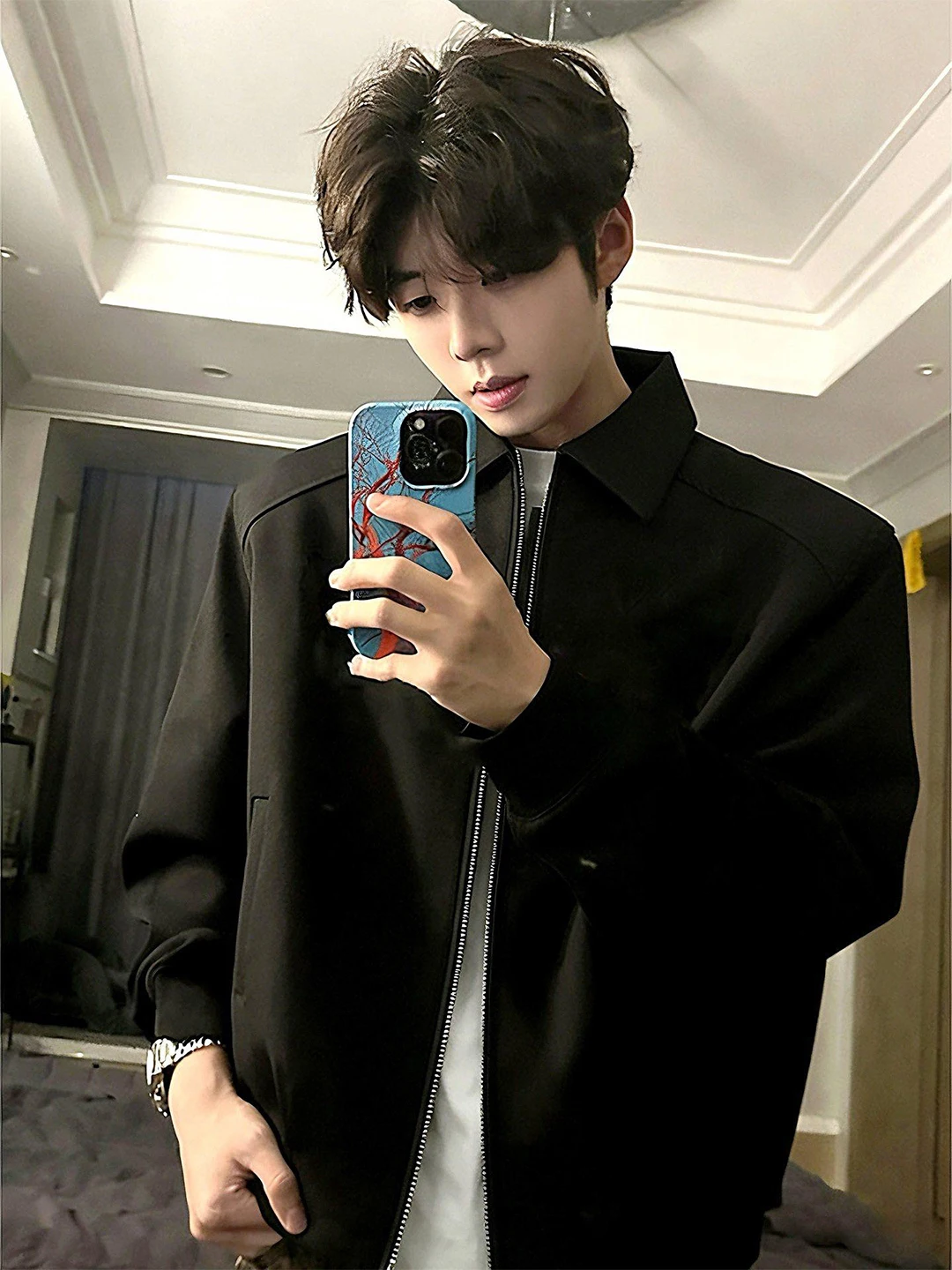 

Мужская весенняя куртка Cleanfit Bla с подплечниками, воротником-стойкой и бейсбольными элементами, премиум-класса