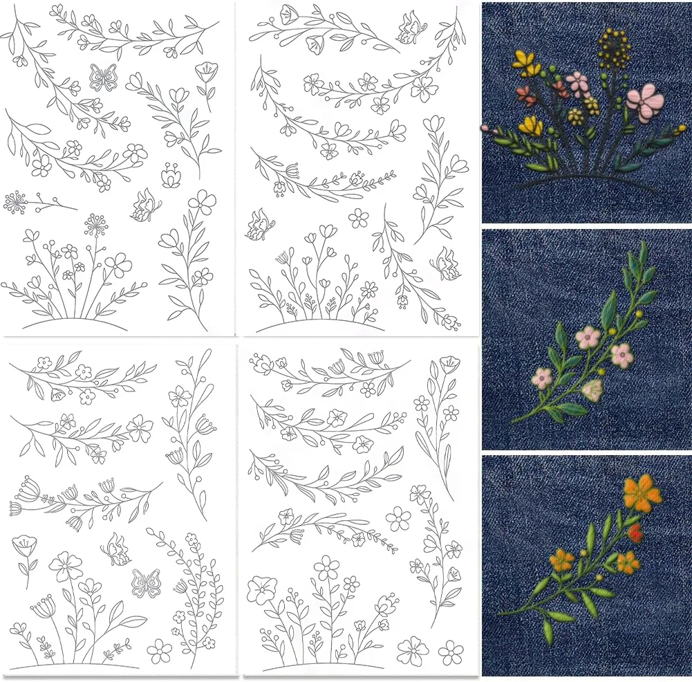 Stick & Stitch Embroidery Soluble Stabilizer Flower Paper Wash Away Water Soluble Crafts Paper for Embroidery Patterns