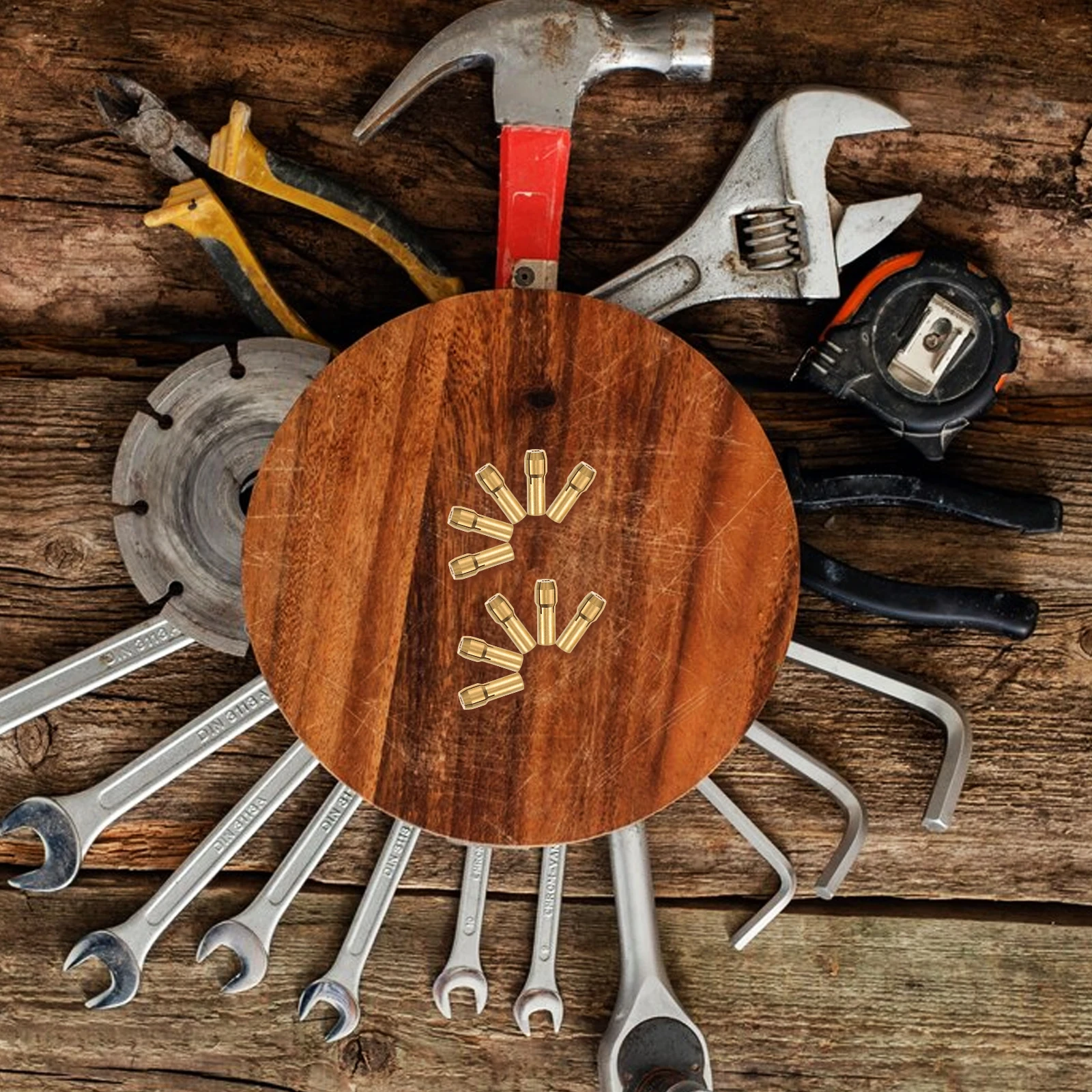 

10Pcs Die Collet Rotary Tool Copper Grinding Machine Clamping Adapter Quick Release Chuck Collet Electric Grinder Accessories