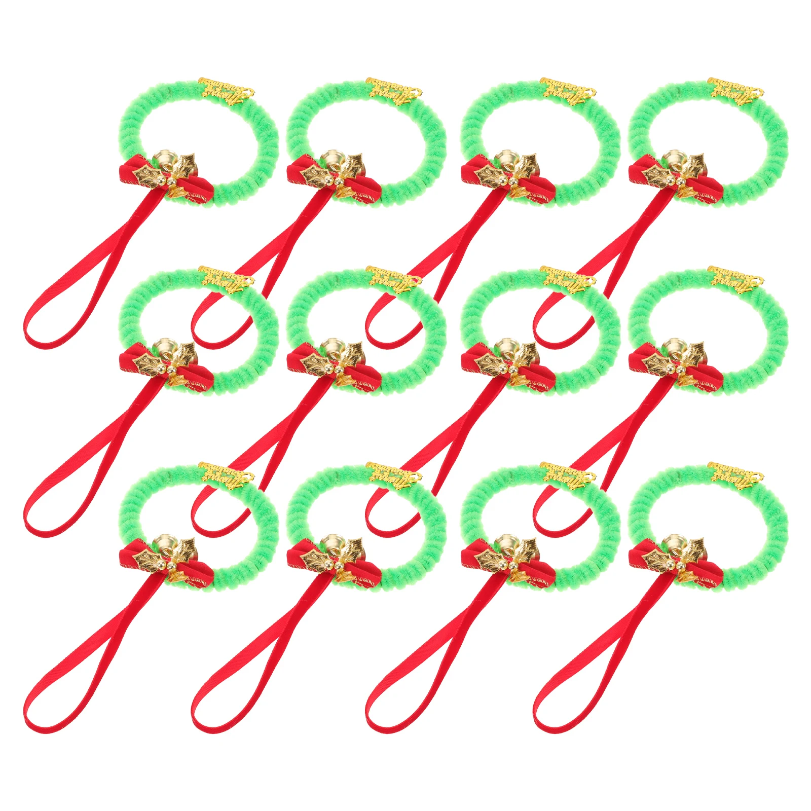 

12Pcs Mini Christmas Wreaths Vintage Style Indoor Tree Hanging Decor Artificial Greenery Wall Cabinets Windows Decoration