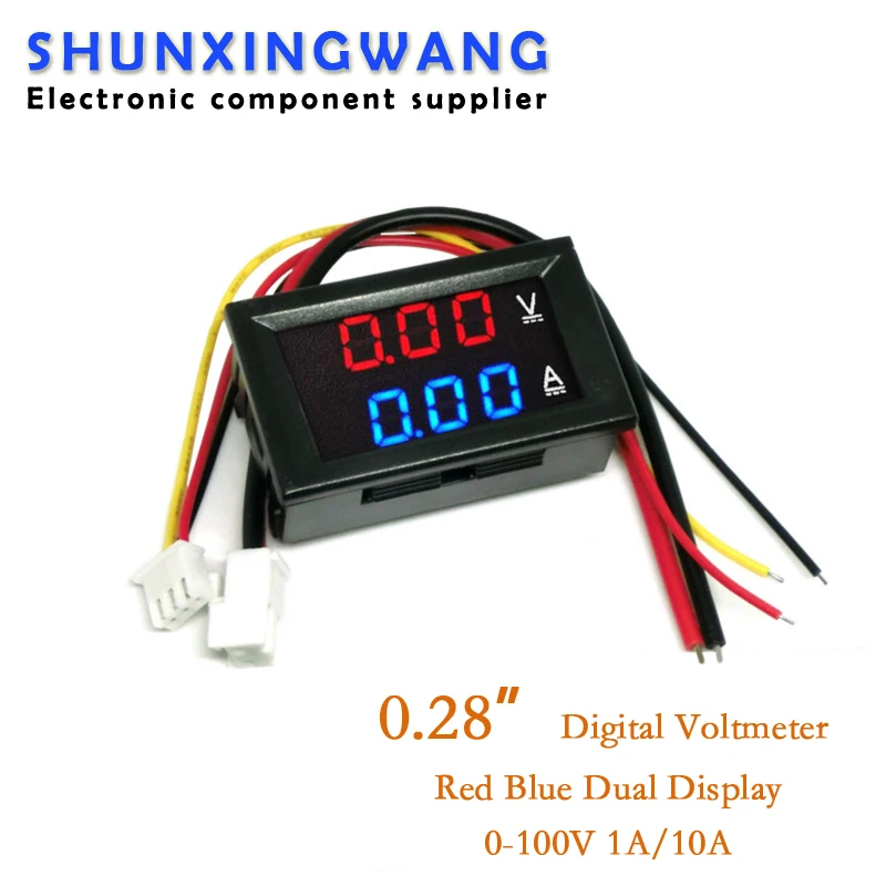 DC 0-100V 1A 10A LED DC double display digital ampere voltmeter digital meter