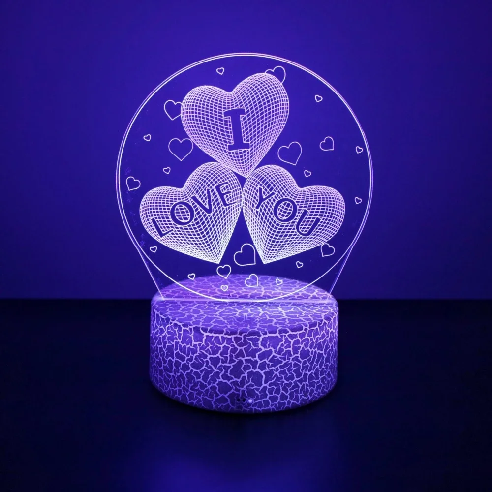

3D Lamp LED Night Light illusion I Love You Gadget Heart Bedroom Desk Lamps Home Decor Romantic Night Love Valentine's Day Gifts