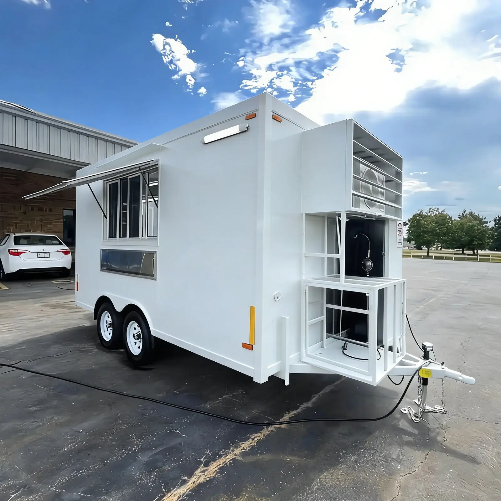 Fully Equipped Stainless Steel Multifunctional Food Truck Food Trailer Full Kitchen Mobile Concession Trailer for Fast Food