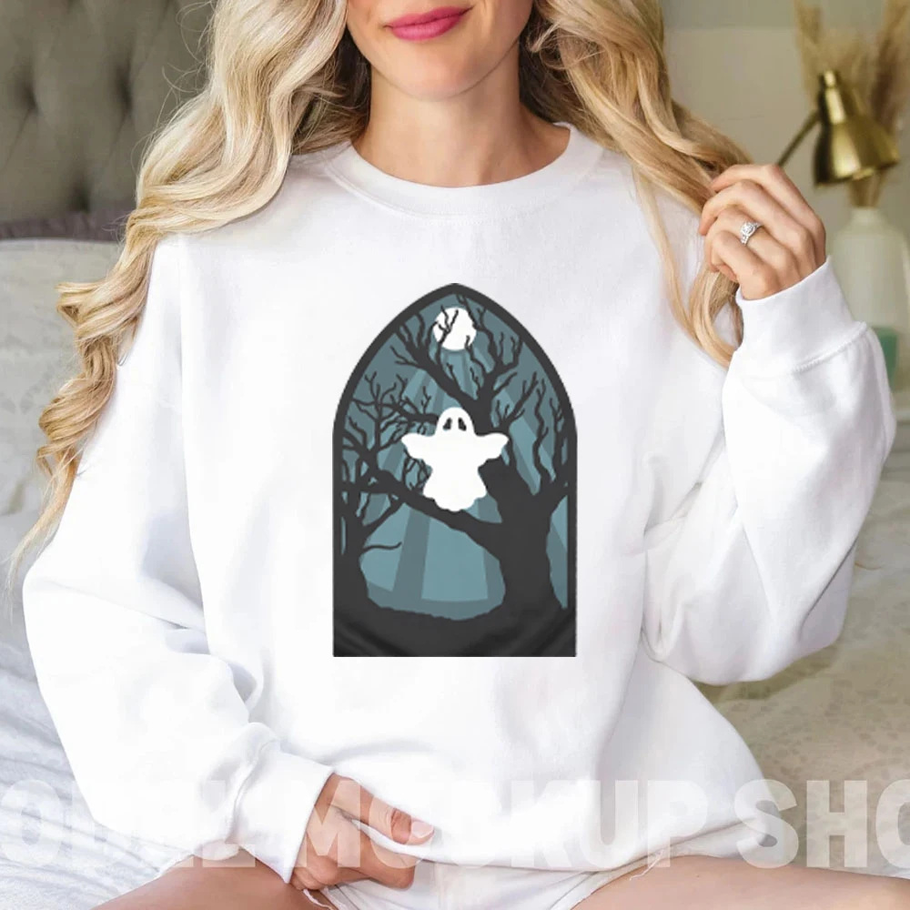 MIDNIGHT CONJURING Hoodie Forest Moonlit Ghost Sweatshirt Haunted Gothic Graphic Women's Clothing Halloween Witchy Spirit Hoodie