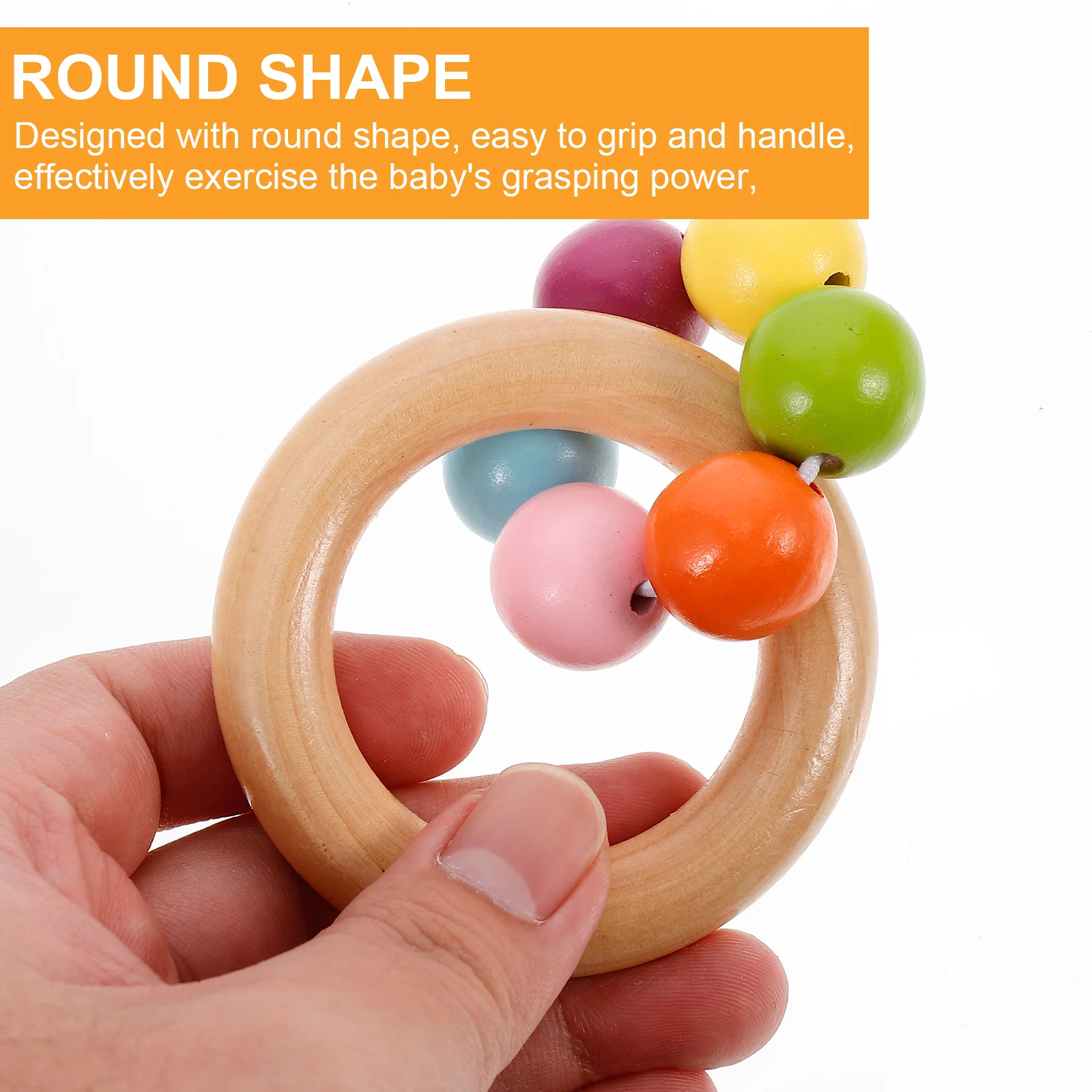 

2pcs Baby Ring Shaker Grasp Shake Sensory Pacifying Rattle Soothing Handheld Early Education Hand Rattle For Newborn Fine