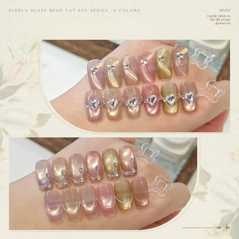 

6pcs 5ml Champagne Water Light Cat Magnetic Nail Gel Polish Set Kits Translucent Jelly Pink Soak Off UV LED Gel Nails Varnish