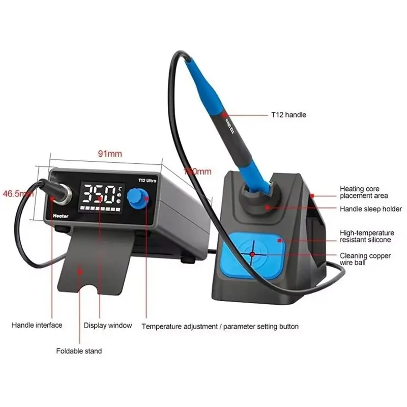 B23B T12 Ultra-Soldering Station 1Set, High-Precision Repair Tool For Extremely High Temperature Workbench Workstation