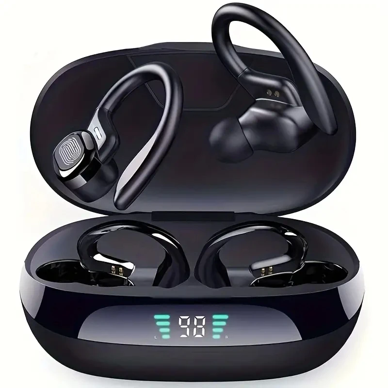 SHUKE-auriculares inalámbricos con Bluetooth, audífonos deportivos con gancho para la oreja, 9D Hifi sonido estéreo, resistentes al agua, con