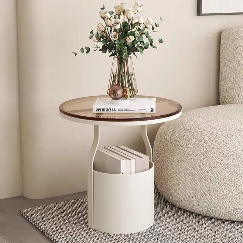 

cabinet light luxury minimalist design sense storage living room rock slab storage bucket corner few small coffee table