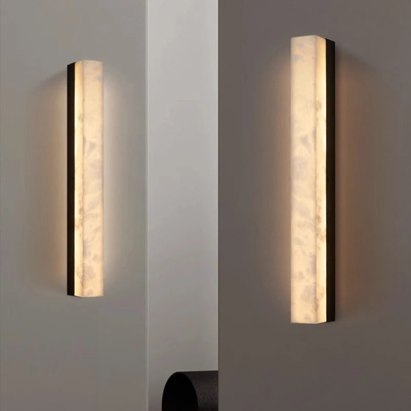 Modern Nordic Marble Wall Lamp Gold Black for Villa Loft Staircase Living Room Bedroom Hotel Home Decor Sconce Lighting Fixture