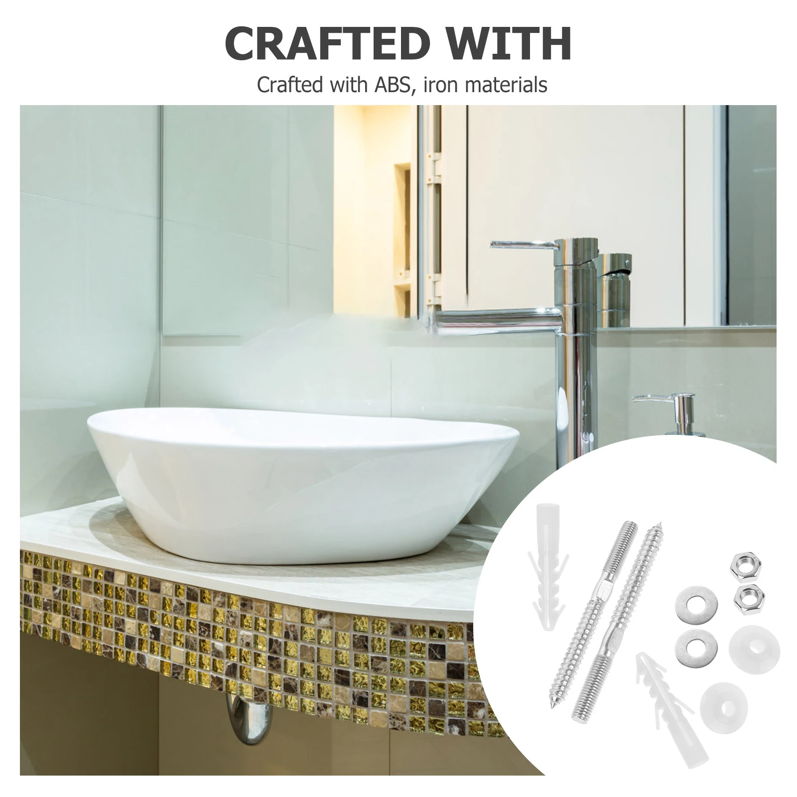 

1 set Wash Kit Durable Mounting Screws Quick Installation Kitchen Sink Fastening Tool Fixing Set Face Basin Fixing Screw Kitchen