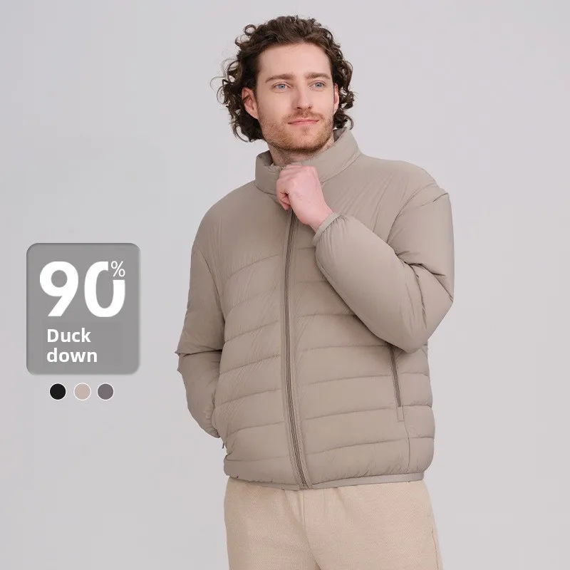 

W2EJOURNEY High Quality EU US Size Luxury Outdoor Clothing Men's Stand Collar Lightweight Winter Warm 90 Duck Down Jacket