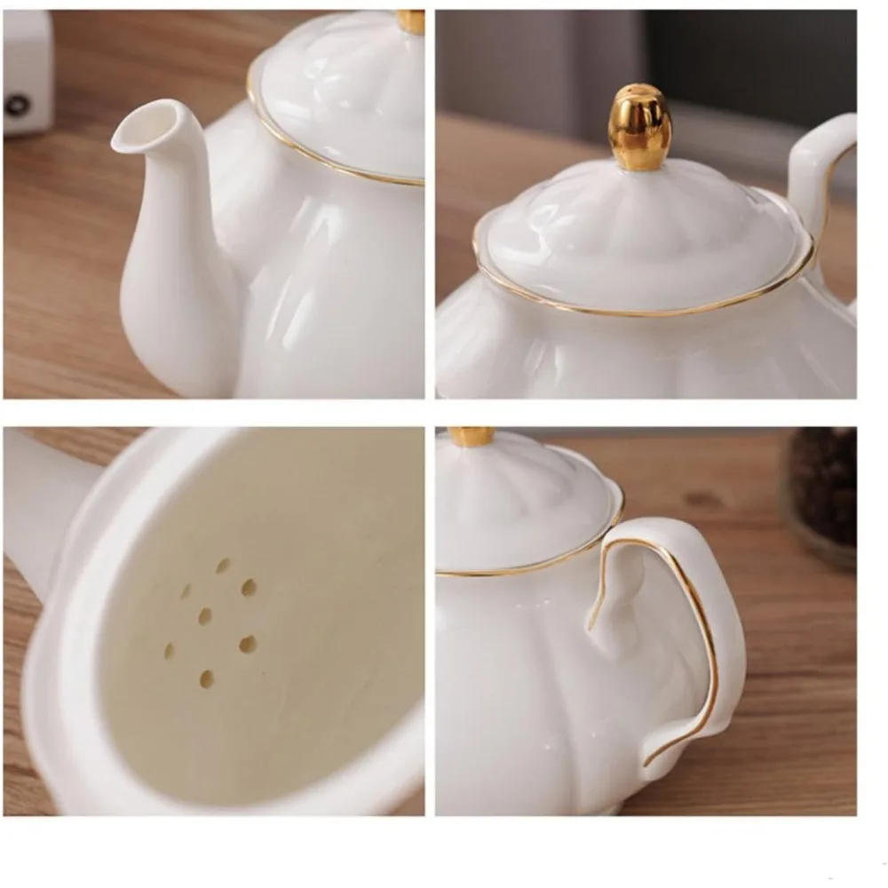 Imagem -04 - English Conjuntos de Chá de Cerâmica com Colheres Correspondentes Conjuntos de Teaware Teaware Branco Copos de China de Osso 15 Pcs