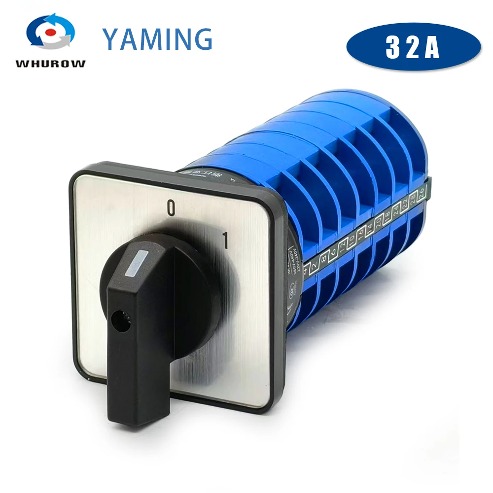 LW26-32/7 Universal Cam Rotary Switch 32A 2-Positions 7-Sections Power Control Motor Rotation Changeover Selector YMW26