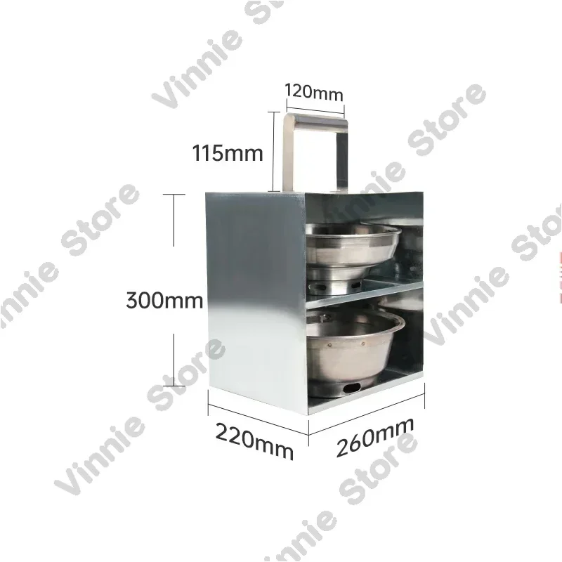 Tool Barbecue Equipment Barbecue Shop Grate Bucket Replaced With Grill Double Layer Grate Storage Bucket Lifting Box Carbon Buck