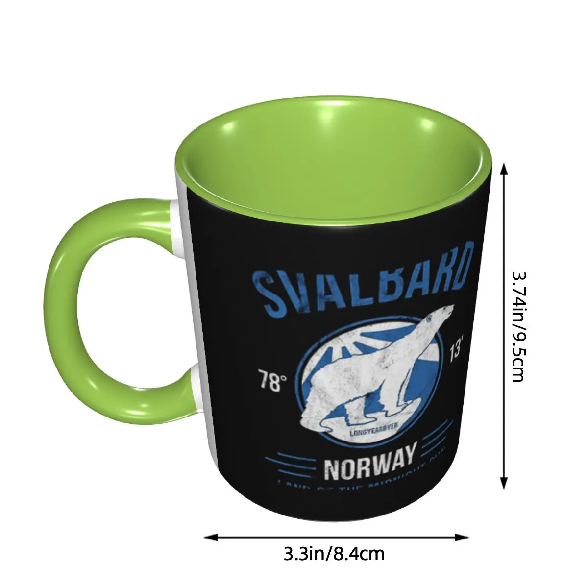 Svalbard Polar Bear Midnight Sun In Norway Mug Ceramic Coffee Cups Tea Mugs Milk Cup Drinkware Gift for Woman Man DIY Custom
