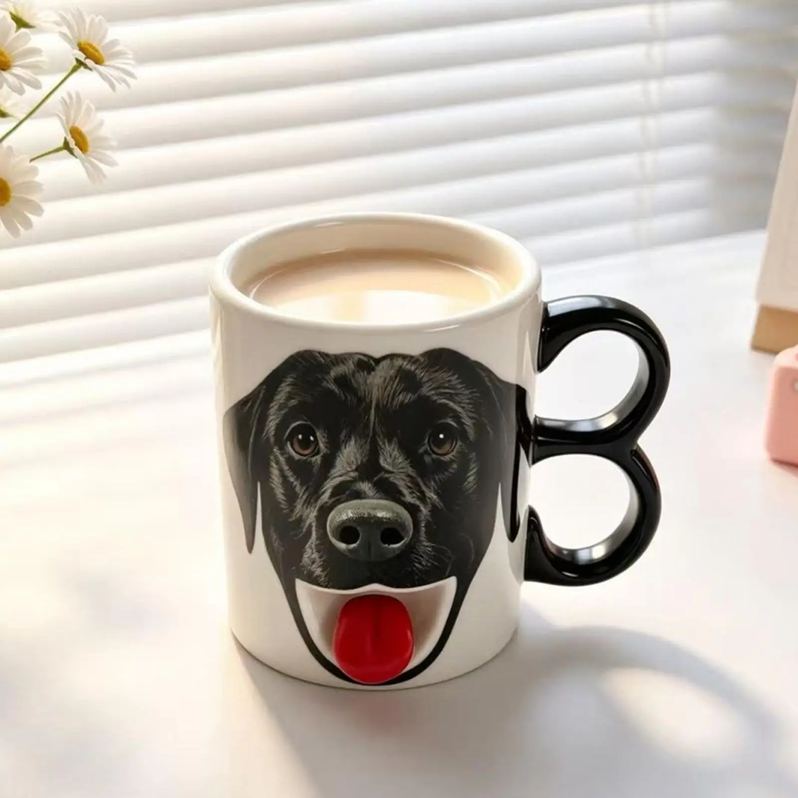 Pet Mug Dog Tongue Out Water Cups Beverage Drinkware Ceramic Coffee Mug For Home Kitchen Workplace Break Room Cafeteria Dorm