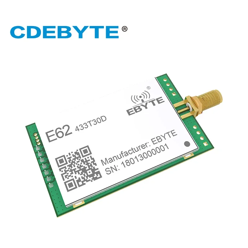 10P Full Duplex UART Wireless Transparent Transport Module 433mhz Automatic Frequency Hopping CDEBYTE E62-433T30D 1W 30dBm 3KM