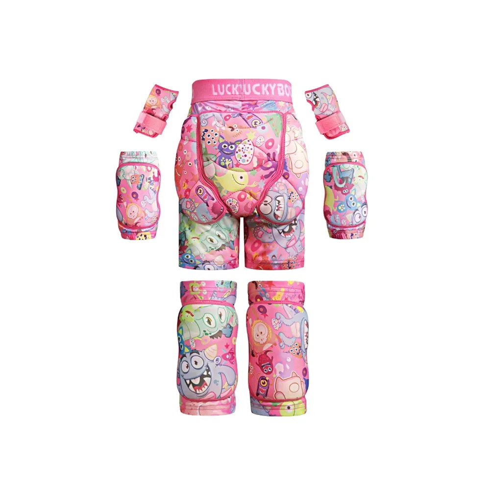 Luckyboo Children Snowboard Ski Protective Gear Outdoor Anti-fall Suit Protective Padded Boy Girl Hip Pads Knee Pads Protector