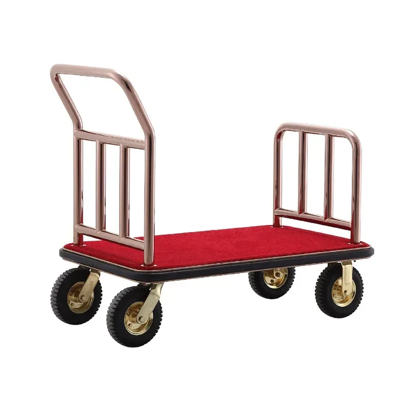 Stainless steel hotel luxury airport luggage cart hotel luggage cart OEM steel stainless steel tool color