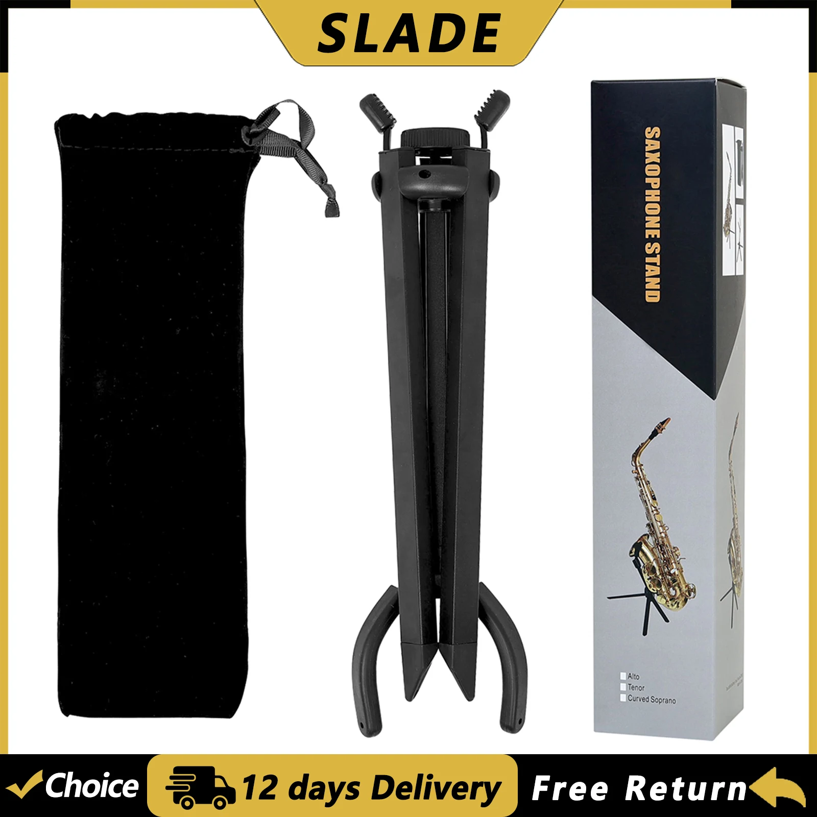 SLADE Saxophone Stand Alto Tenor Sax Metal Foldable Holder Saxophone Tripod Stand Woodwind Musical Instrument Parts Accessories