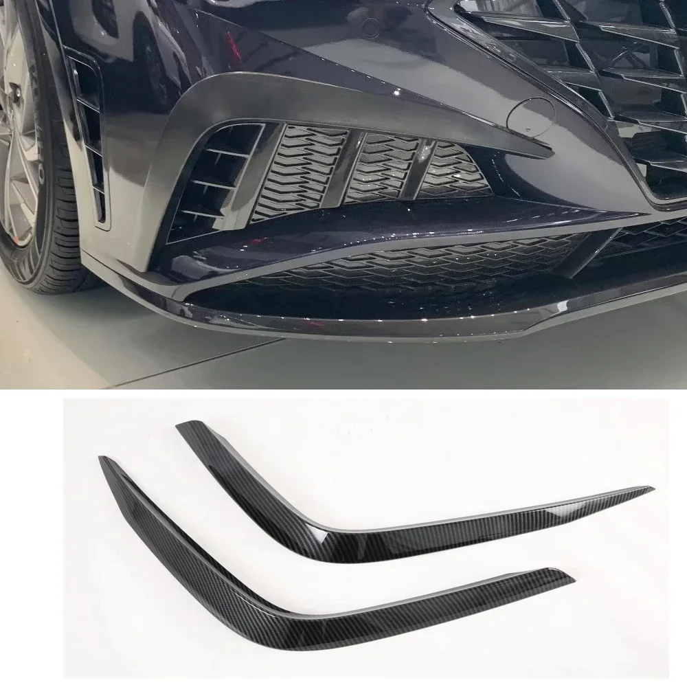 For Hyundai Sonata DN8 2020 2021 2022 ABS Carbon Front Foglight Eyebrow Eyelids Cover Trim Fog Light Lamp Bumper Cover Styling