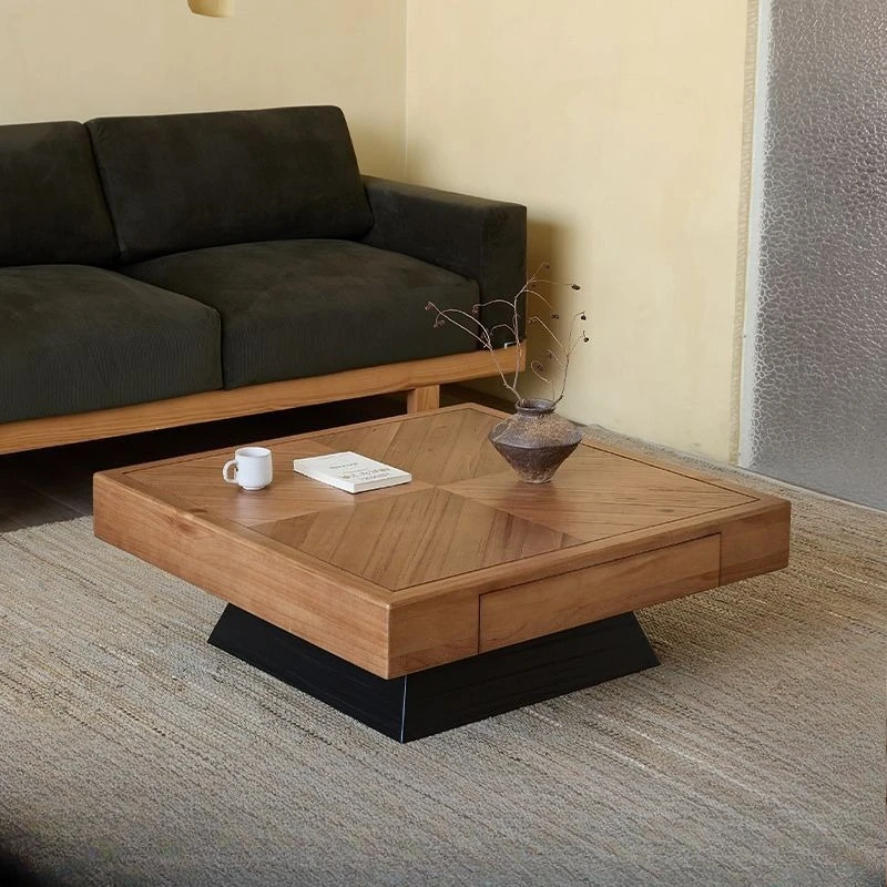 

Industrial style solid wood coffee table, living room home retro creativity