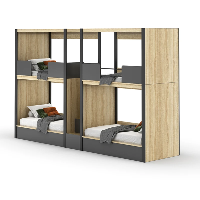 School furniture modern Hotel apartment college student double deck wooden dormitory beds wood