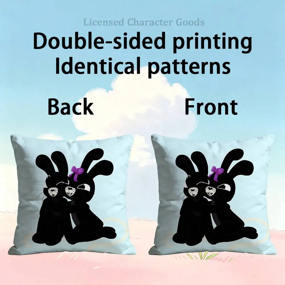 Twins At The Carousel R-Ratthew R-Rattina Double Sided Print Soft Throw Pillow Cover Washable RV Camper Interior No Insert