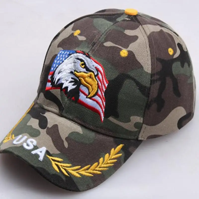 Trucker Caps For Men Men's Eagle And Flag Duck Tongue Hats Unisex Patriotic Embroidered Sunscreen Hat Adjustable Reusable