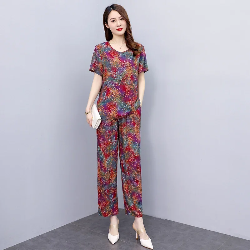 Summer Two Piece Sets for Women Tops and Wide Leg Pants Sets Casual Women Blouses Korean Style Elegant Outifits