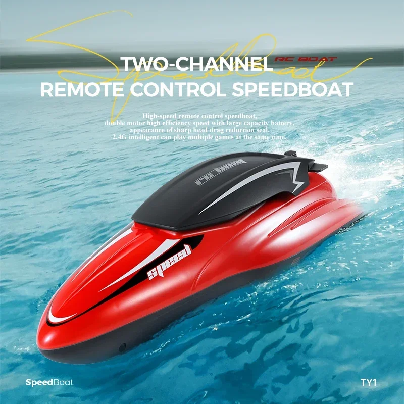 Rc Boat Racing Boat High Speed Speedboat 20Mins Battery Dual Motor Waterproof Rechargeable Radio Remote Control Ship Toy Boy