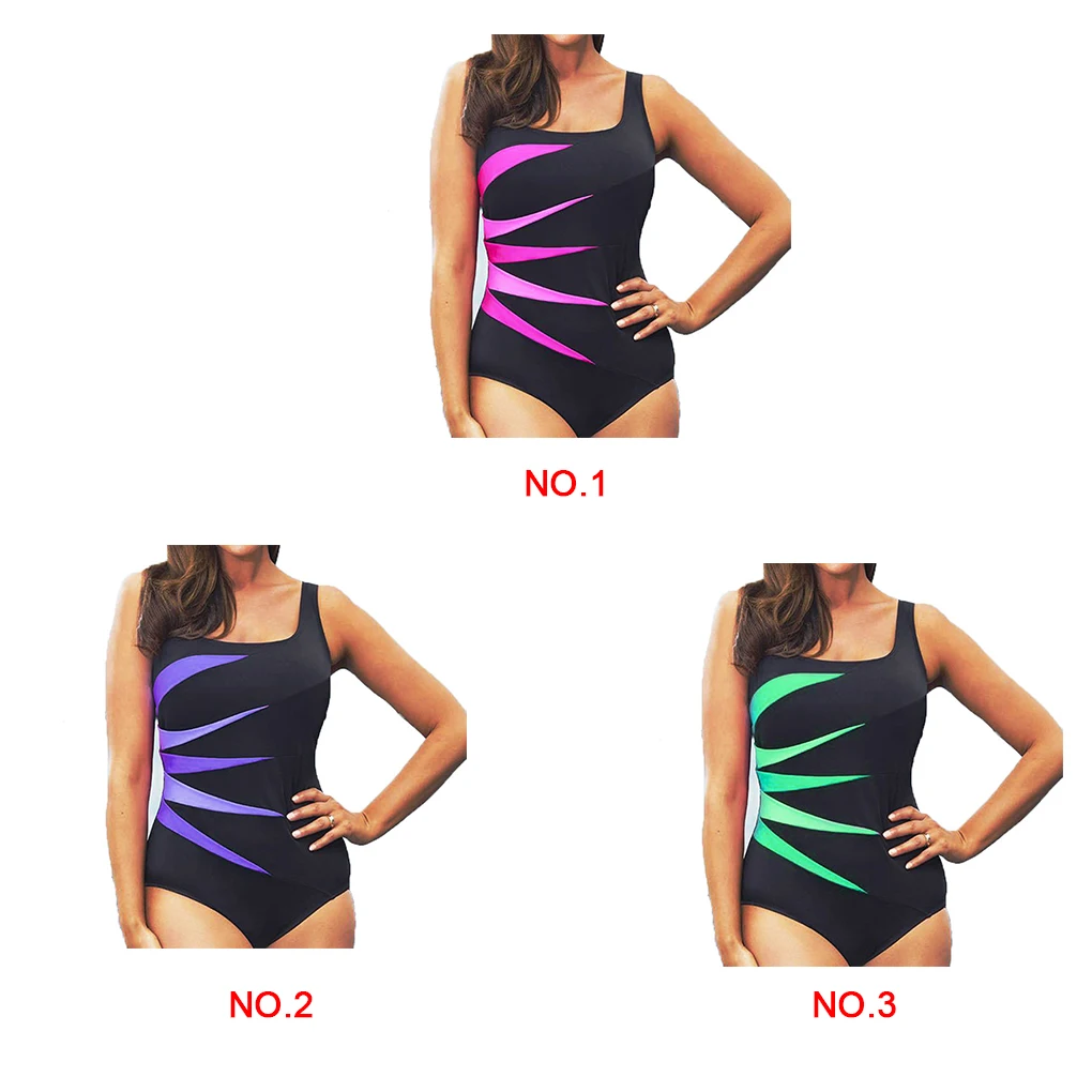 

1pc Women Strap Pattern Stitching Swimwear Lady Swimsuit Sexy Bikini Summer Slim Bathing Suit