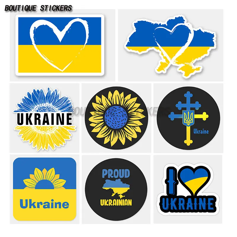 

Creative Boutique Car Decal Ukrainian Sunflower Classic Circular Decal Waterproof Sun Protection Vinyl Decal