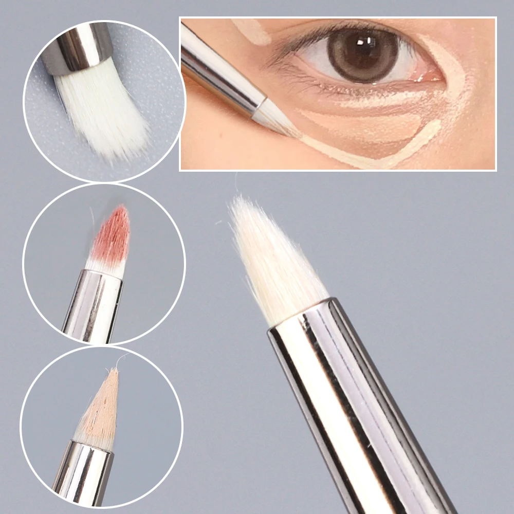 Brocha para sombra de ojos de 1-10 piezas, pincel de pelo de cabra Natural, pincel para arrugas puntiagudas, delineador de ojos preciso, difuminado, delineador ahumado