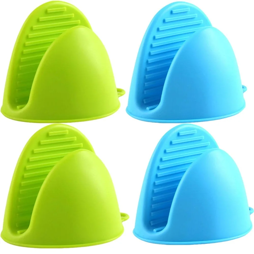 

2pcs Oven Glove Thicken Silicone Pot Holder Mini Oven Mitts Heat Resistant Pinch Covers for Baking Kitchen Cooking BBQ Grilling