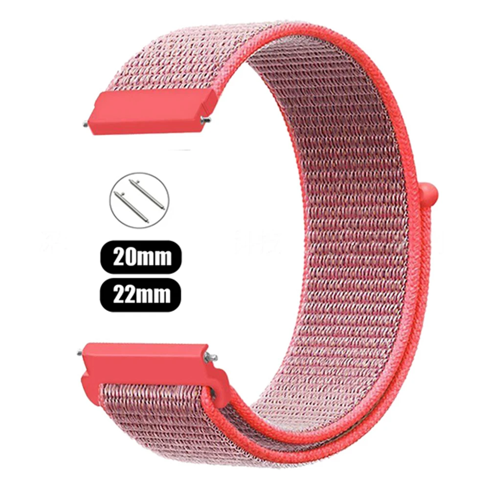 20mm watch band For Amazfit GTS4/2/3/3pro/2e/GTS2 Mini/GTR 4 42mm/47mm/GTR2/2e belt bracelet Amazfit bip 22mm Nylon Loop strap