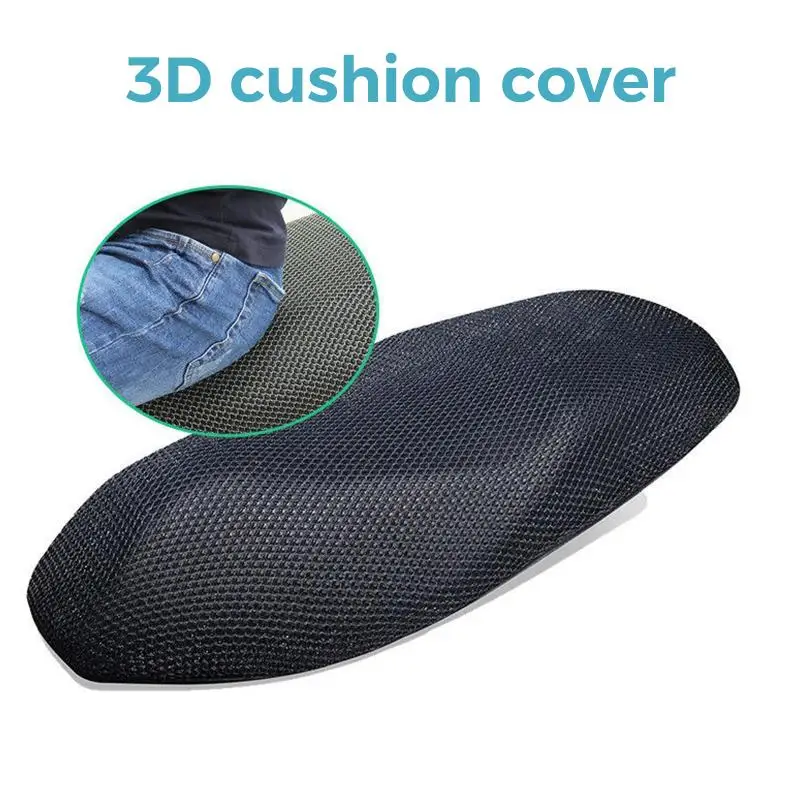 Summer Cool 3D Mesh Motorcycle Seat Cover Breathable Anti Slip Scooter Cushion Grid Protection