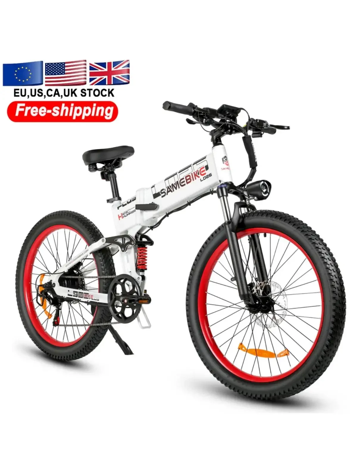 AliExpress YTYIN UK Warehouse 26 Inch Electric Mountain Folding Bike New Stock 48V15AH Battery Big Rear Hub Motor Electric Fat E-bike
