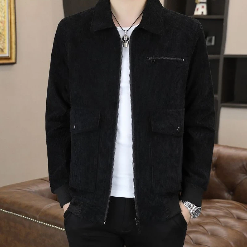 

​ Модное вельветовое пальто, мужская многофункциональная уличная куртка 2025 года, повседневная одежда ​
