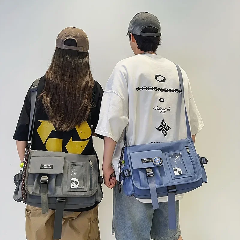

Hot High-capacity Men Nylon Crossbody Bags for Women Messenger Bag Girls School Book Bags Youth Canvas Handbags Shoulder Bag