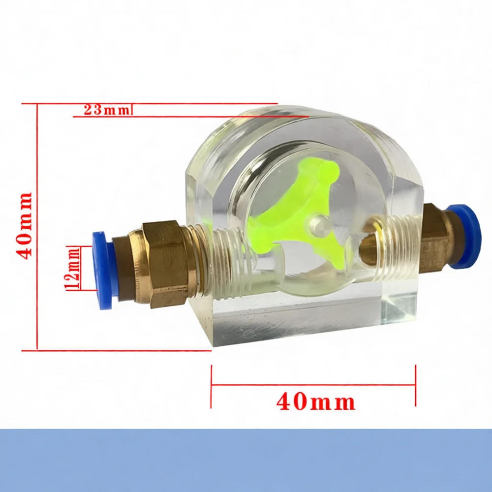 For Wanhong Water Flow Indicator CNC Spindle Cooling System Fluid Monitor Transparent Pipe Interface Safety Gauge Tool