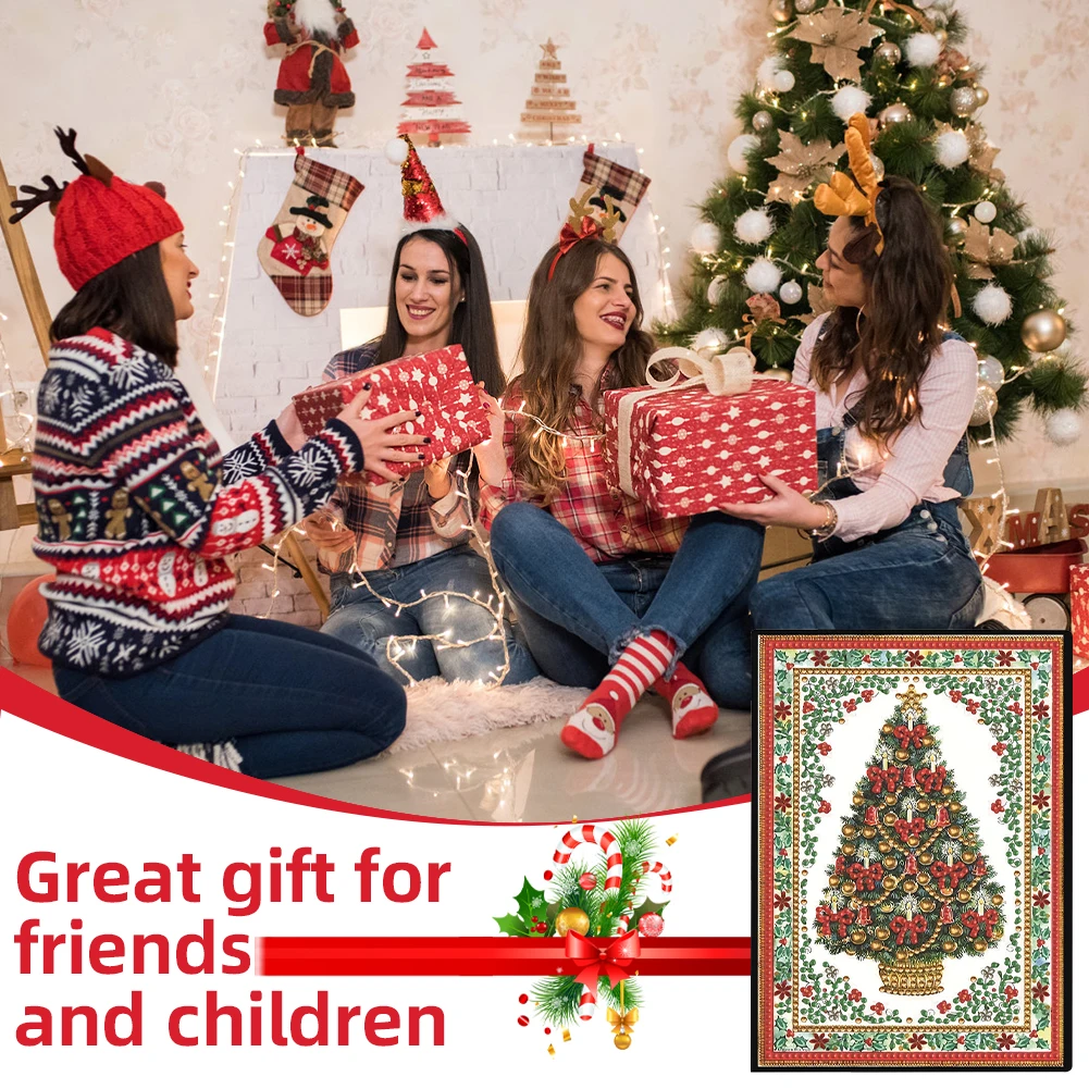 

Christmas Tree Special Shaped Diamond Painting Journal Notebook for Adults (B)