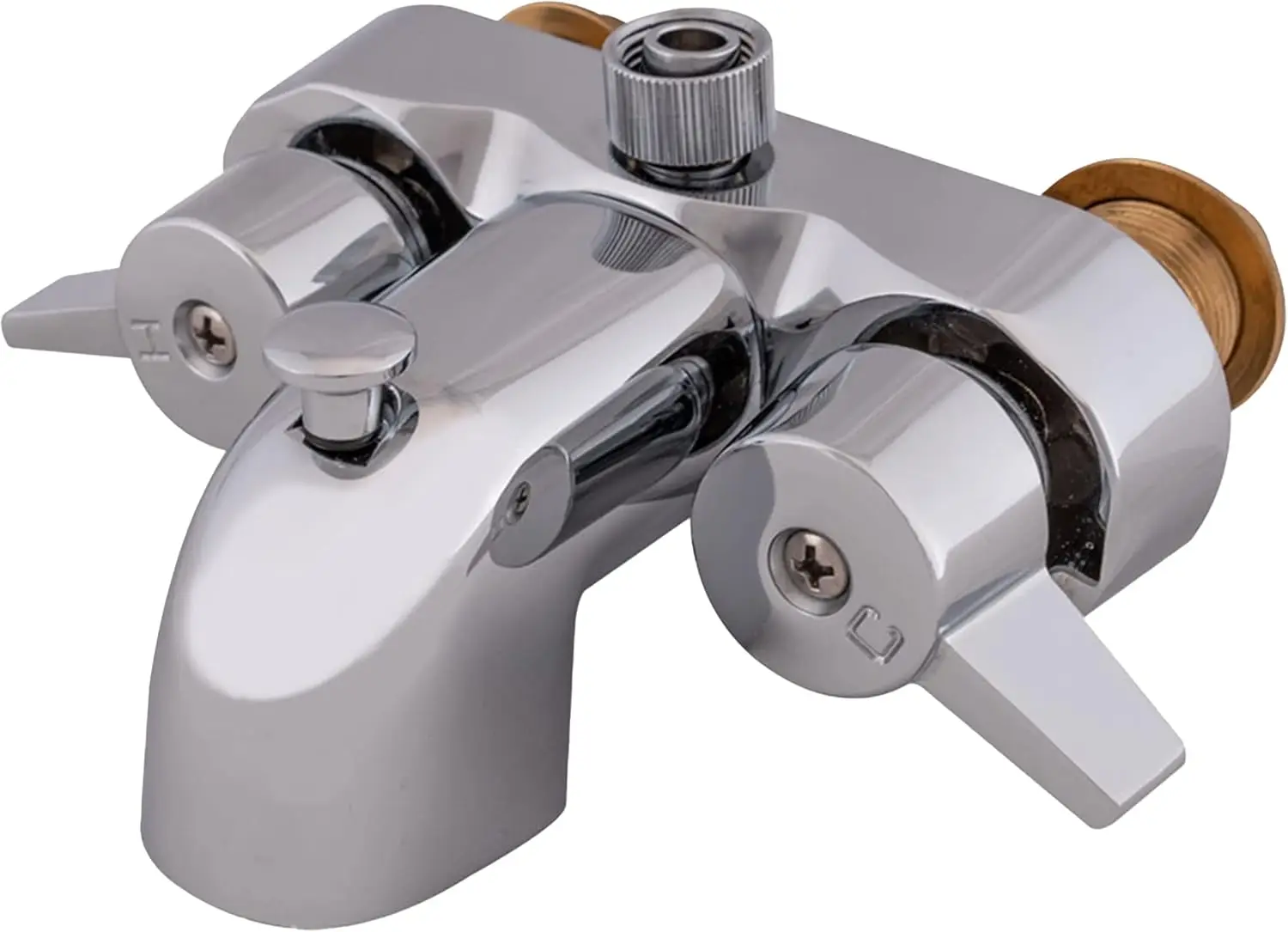 

Two-Handle Add-On Shower Diverter Bathcock, Chrome Plated, 11129