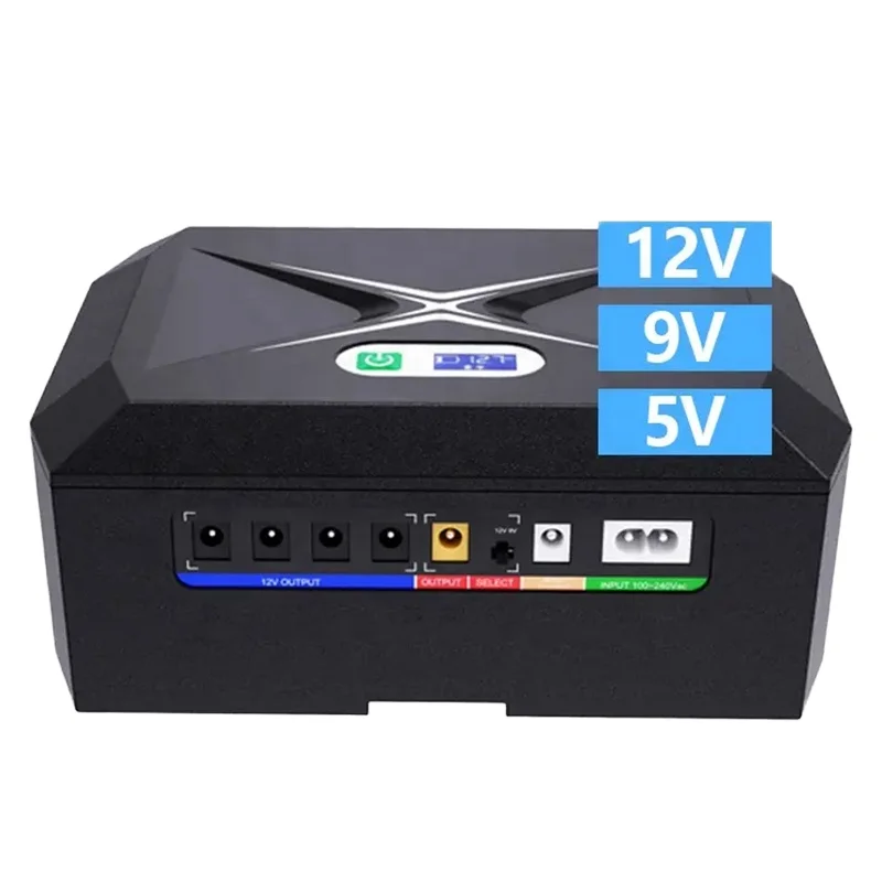 Mini UPS for wifi routher with 5V 12V 15V 24V 48V optional 60W 100W 120W 48000mah  Uninterruptible power supply