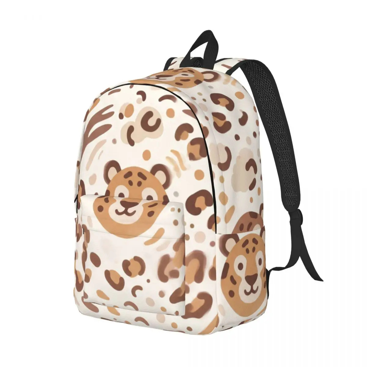 School Laptop Rucksack Large Polyester Backpack Center Spot Stripe Minimal Clean Brown Ivory Multi Pocket Da Padded Student Men